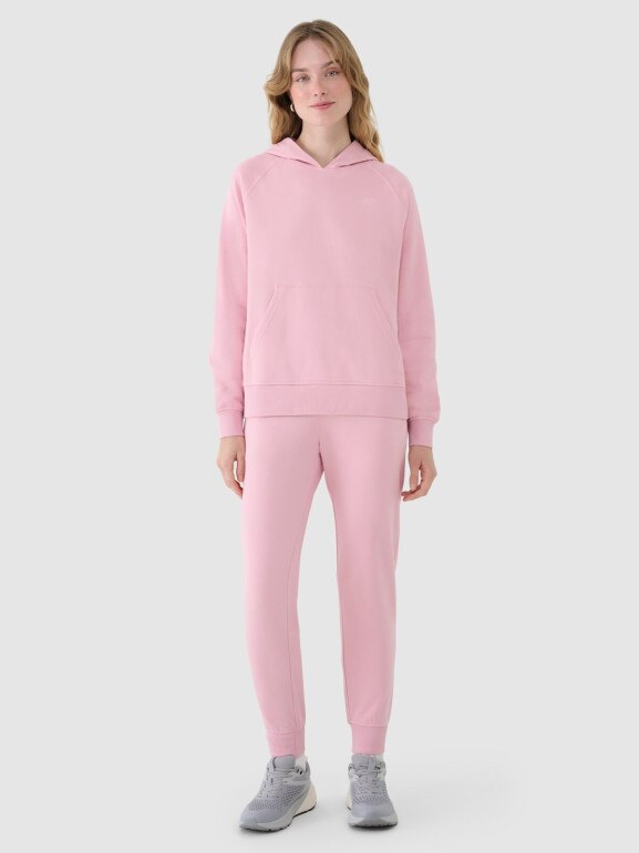 Damskie spodnie dresowe joggery 4F 4FWMM00TTROF1386 - różowe