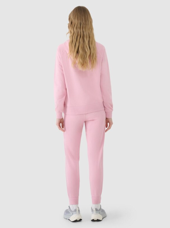 Damskie spodnie dresowe joggery 4F 4FWMM00TTROF1386 - różowe