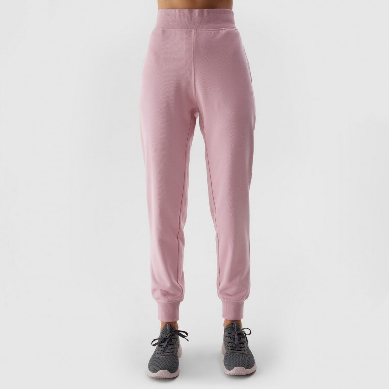 Damskie spodnie dresowe joggery 4F 4FWSS24TTROF606 - różowe