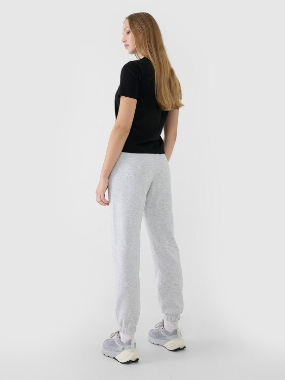 Damskie spodnie dresowe joggery 4F 4FWSS25TTROF1013 - szare