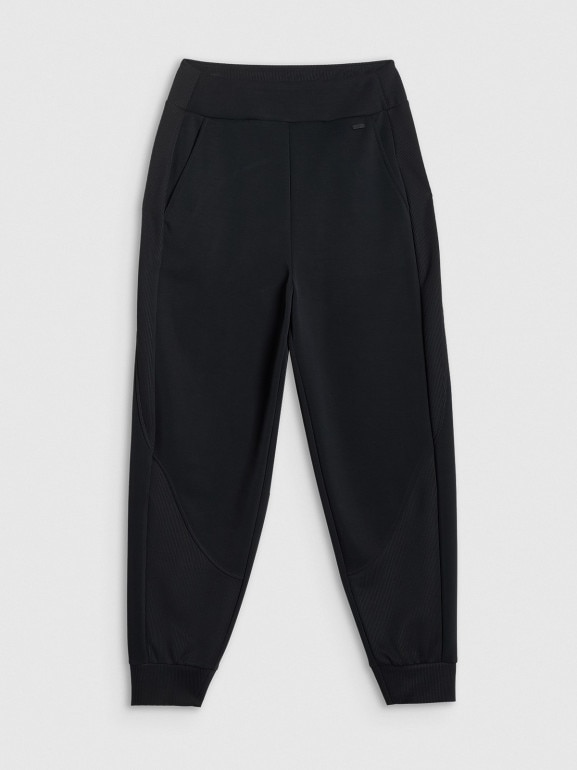 Damskie spodnie dresowe joggery 4F 4FWSS26TTROF1410 - czarne