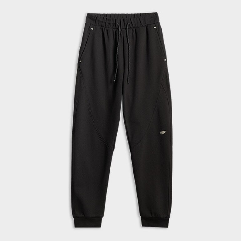 Damskie spodnie dresowe joggery 4F 4FWSS26TTROF1412 - czarne