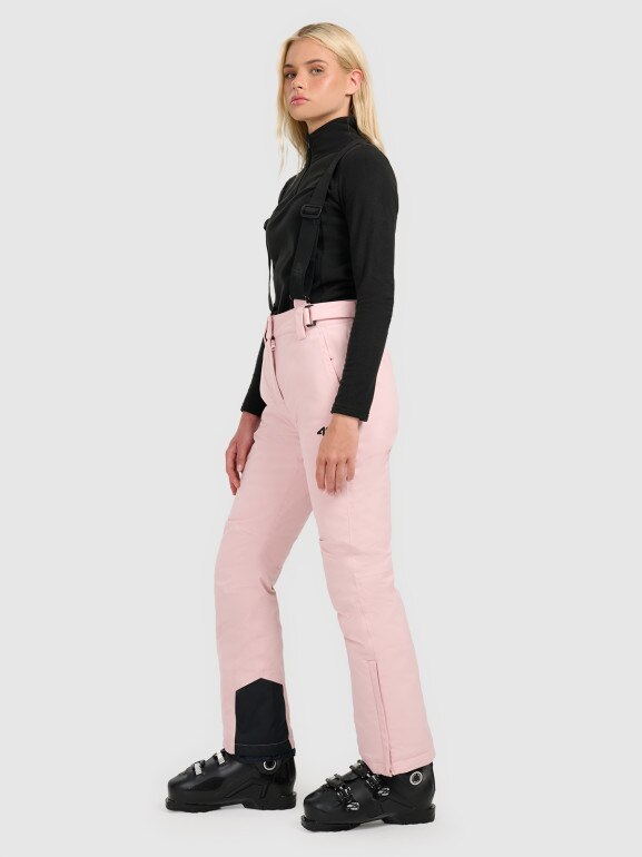 Damskie spodnie narciarskie 4F 4FWAW25TFTRF0944 - różowe
