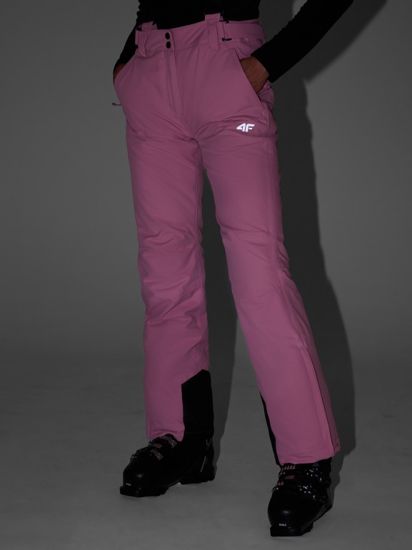 Damskie spodnie narciarskie 4F 4FWAW25TFTRF1157 - różowe