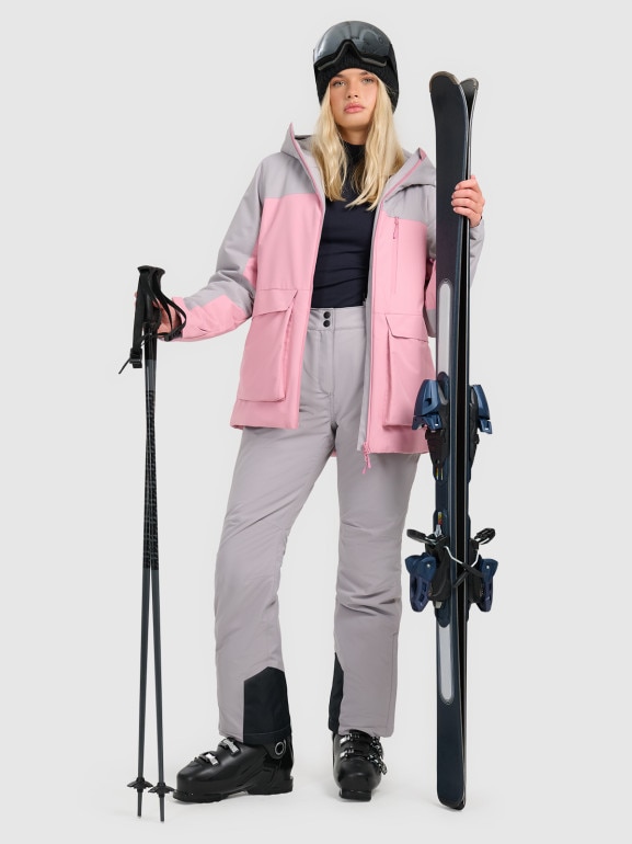 Damskie spodnie narciarskie 4F 4FWAW25TFTRF1157 - szare