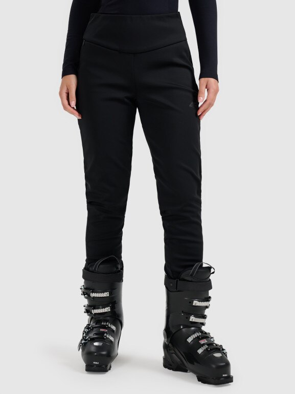 Damskie spodnie narciarskie softshell 4F 4FWAW25TFTRF0942 - czarne