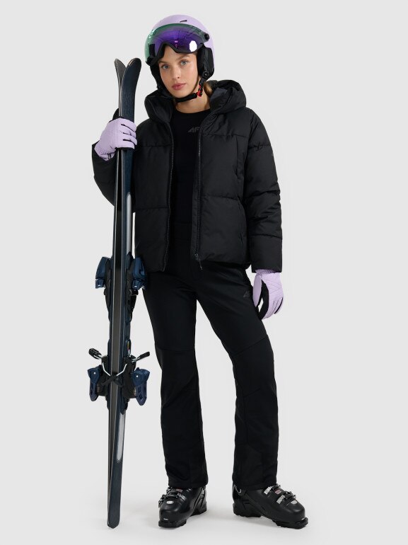 Damskie spodnie narciarskie softshell 4F 4FWAW25TFTRF0943 - czarne