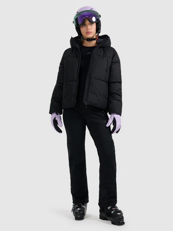 Damskie spodnie narciarskie softshell 4F 4FWAW25TFTRF0943 - czarne