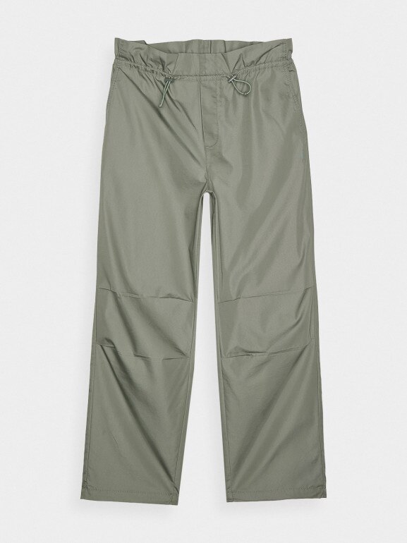 Damskie spodnie parachute casual 4F 4FRSS24TTROF1330 - oliwkowe