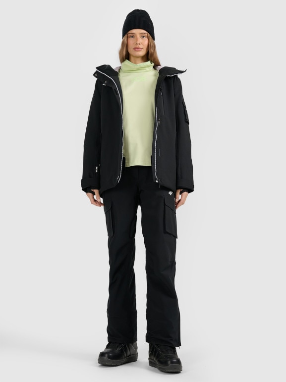 Damskie spodnie snowboardowe 4F 4FWAW25TFTRF1220 - czarne