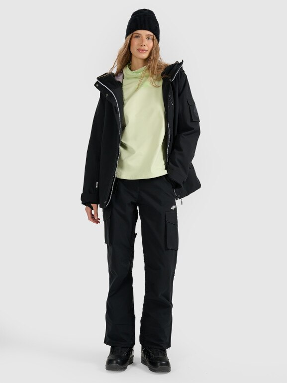 Damskie spodnie snowboardowe 4F 4FWAW25TFTRF1220 - czarne