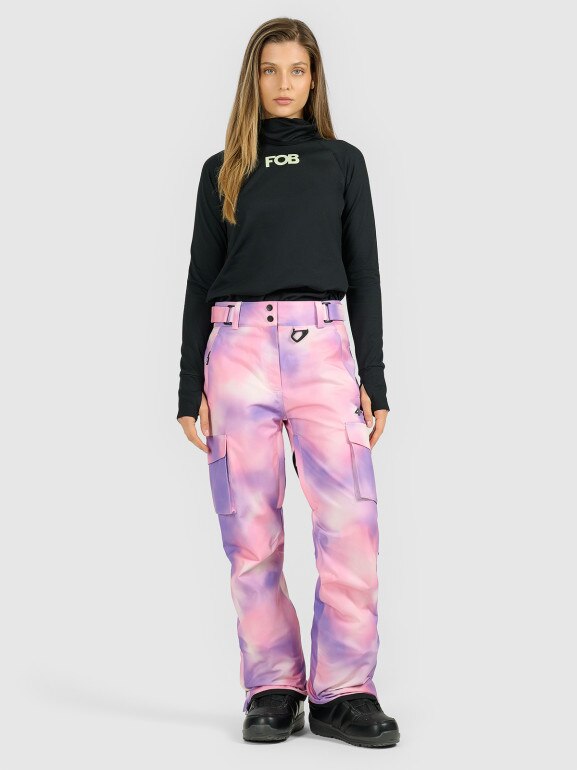 Damskie spodnie snowboardowe 4F 4FWAW25TFTRF1220 - multikolor