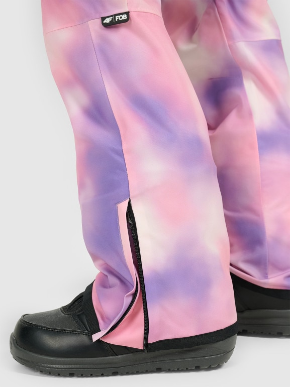 Damskie spodnie snowboardowe 4F 4FWAW25TFTRF1220 - multikolor