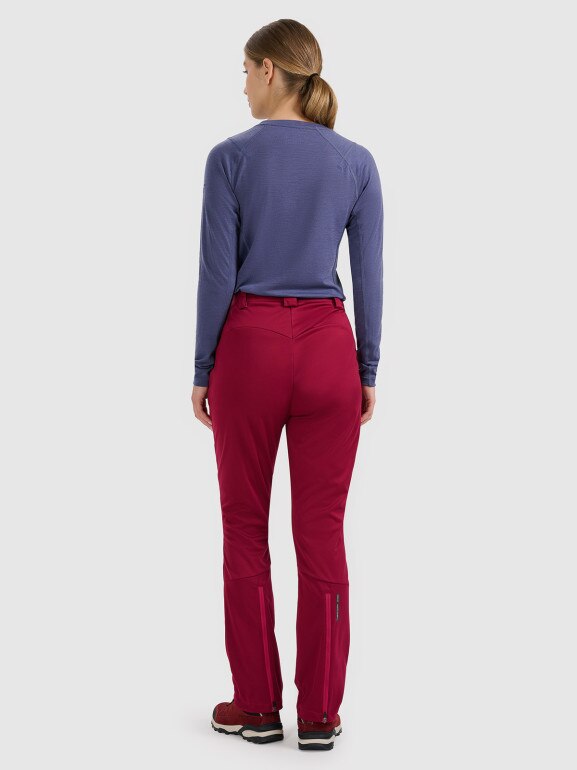 Damskie spodnie softshellowe 4F 4FRAW25TFTRF1236 - czerwone