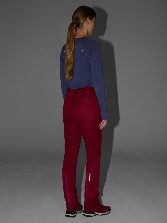 Damskie spodnie softshellowe 4F 4FRAW25TFTRF1236 - czerwone