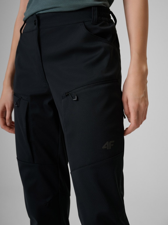 Damskie spodnie trekkingowe softshell 4F 4FWSS26TFTRF1352 - czarne