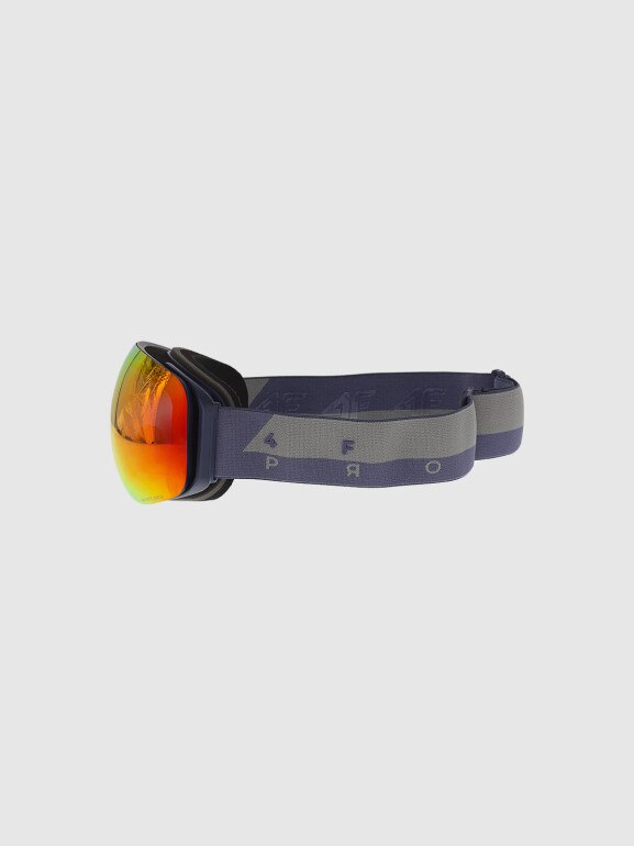 Gogle narciarskie z multibarwną powłoką uniseks 4F 4FWAW25AGOGU068 - granatowe