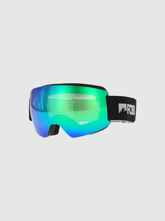 Gogle snowboardowe z multibarwną powłoką uniseks 4f 4FWAW25AGOGU051 - czarne