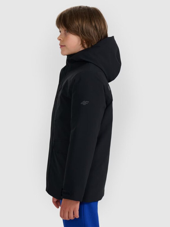 Chłopięca kurtka przejściowa 4F 4FJRAW25TJACM309 - czarna