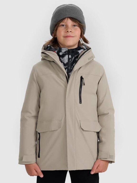 Chłopięca kurtka przejściowa 4F 4FJRAW25TJACM309 - beżowa