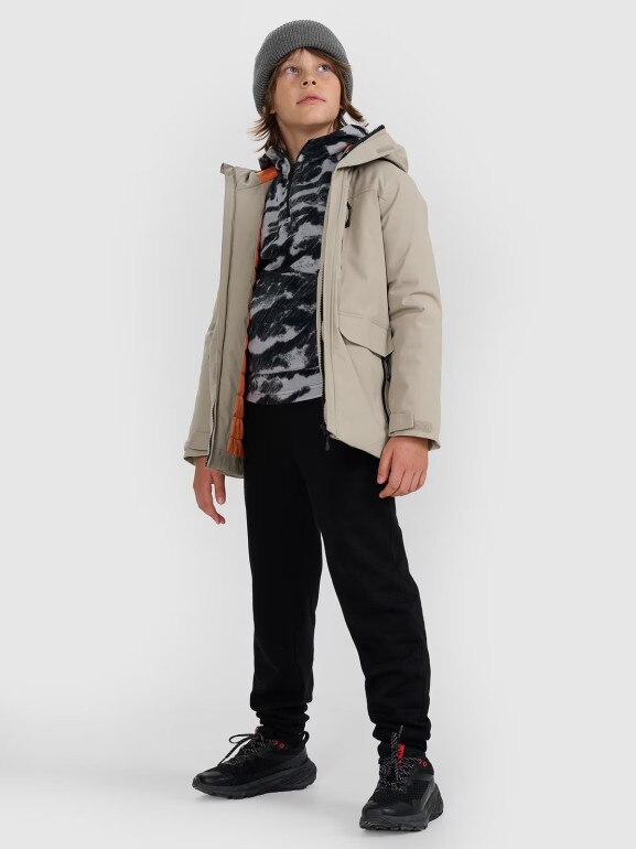 Chłopięca kurtka przejściowa 4F 4FJRAW25TJACM309 - beżowa