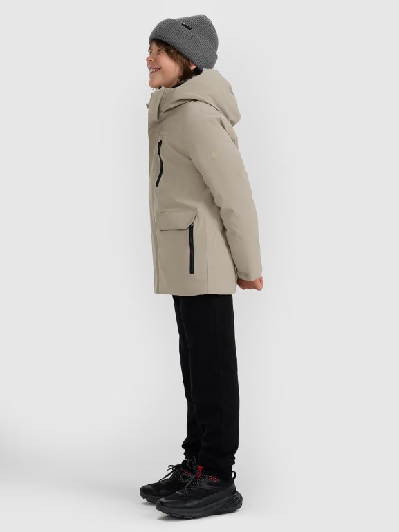 Chłopięca kurtka przejściowa 4F 4FJRAW25TJACM309 - beżowa