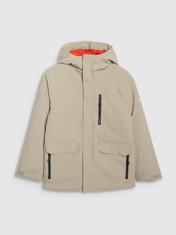 Chłopięca kurtka przejściowa 4F 4FJRAW25TJACM309 - beżowa