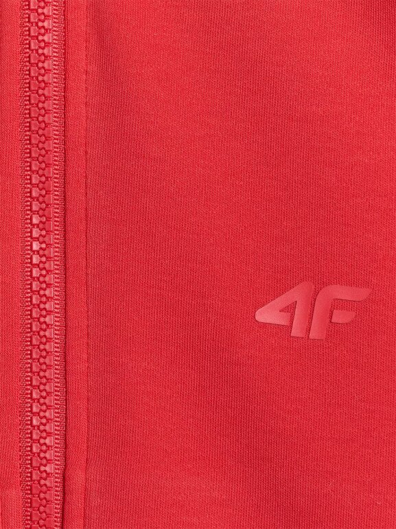 Dziewczęca bluza rozpinana bez kaptura 4F 4FJRAW25TSWSF2430 - czerwona