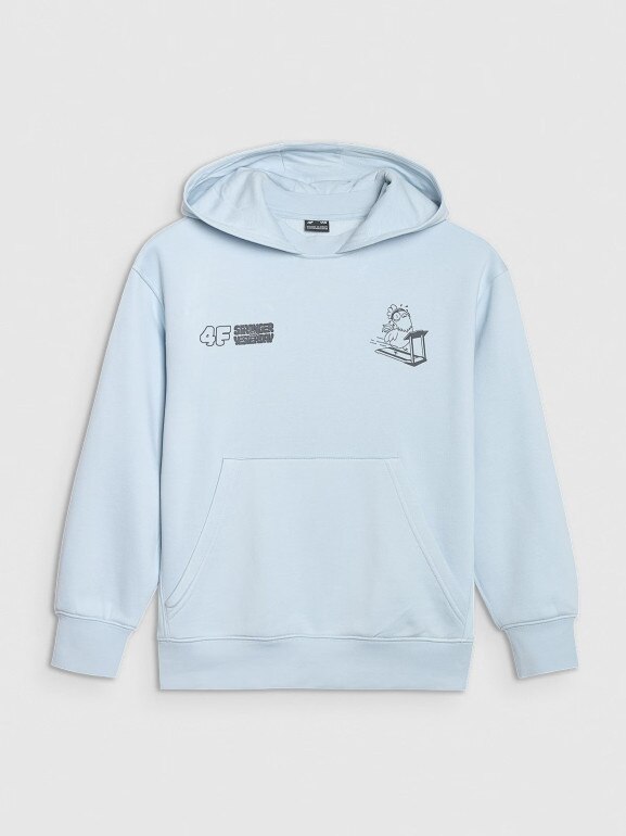 Chłopięca bluza nierozpinana z kapturem 4F 4FJRAW25TSWSM2447 - niebieska