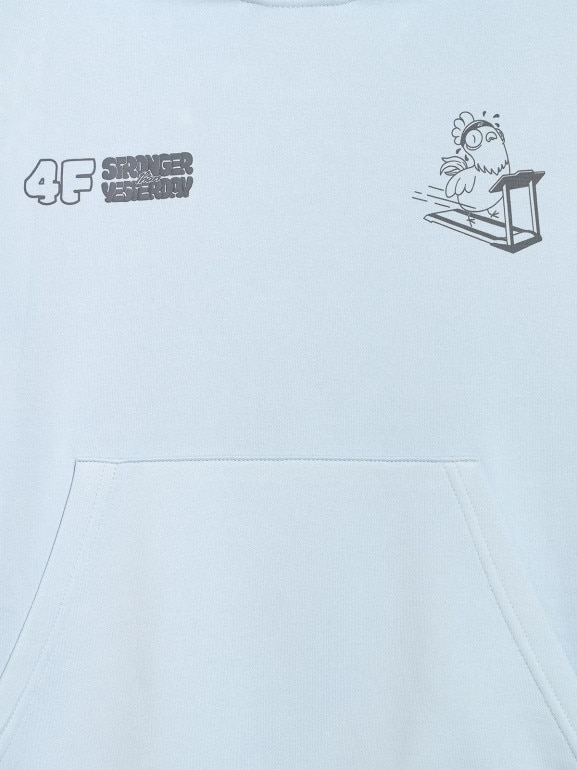 Chłopięca bluza nierozpinana z kapturem 4F 4FJRAW25TSWSM2447 - niebieska