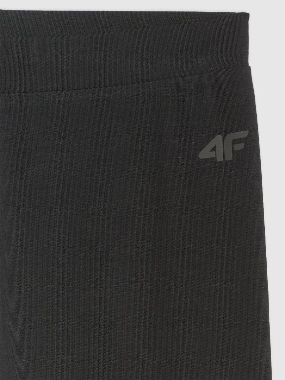 Dziewczęce legginsy dzianinowe 4F 4FJRAW25TTIGF291 - czarne