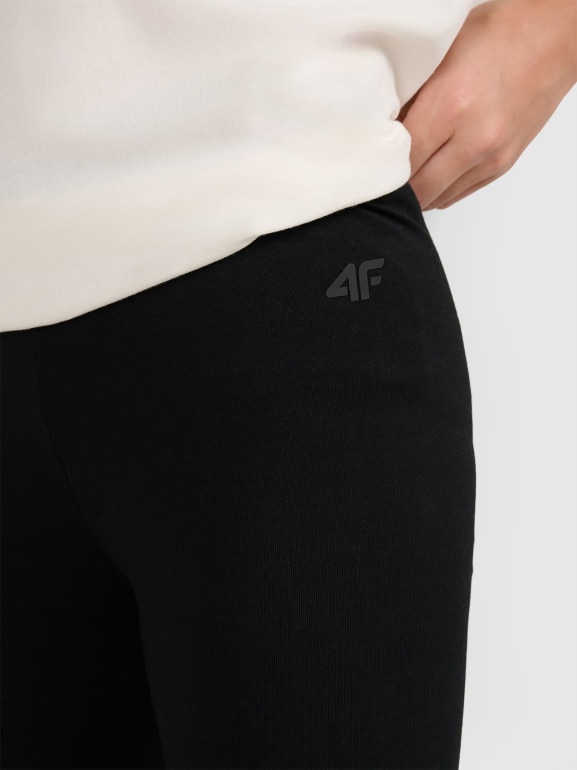 Dziewczęce legginsy dzianinowe 4F 4FJRAW25TTIGF291 - czarne