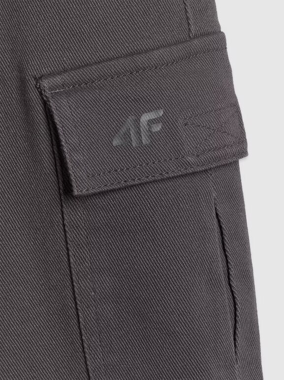 Chłopięce spodnie cargo 4F 4FJRAW25TTROM1527 - szare