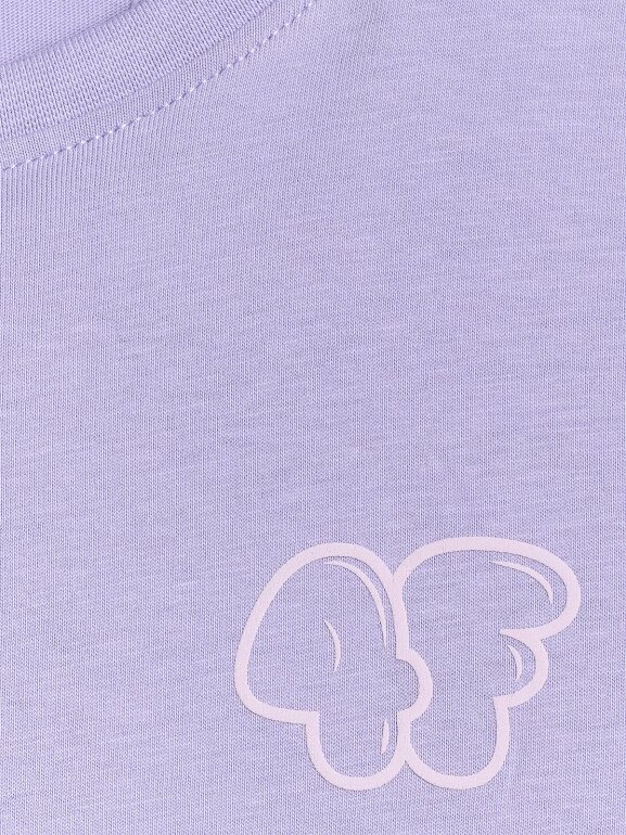 Dziewczęcy t-shirt z nadrukiem 4F 4FJRAW25TTSHF3199 - fioletowy