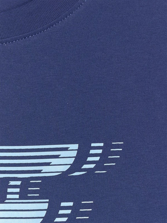 Chłopięcy t-shirt z nadrukiem 4F 4FJRAW25TTSHM3165 - granatowy