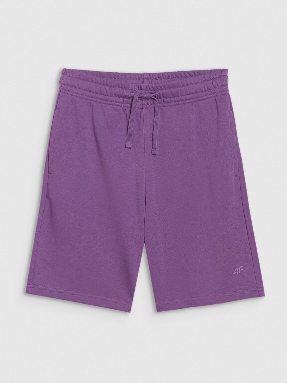 Chłopięce spodenki dresowe 4F 4FJRSS25TSHOM685 - fioletowe