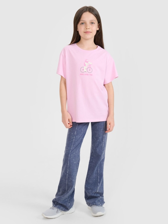 Dziewczęce legginsy dzianinowe 4F 4FJRSS25TTIGF256 - granatowe