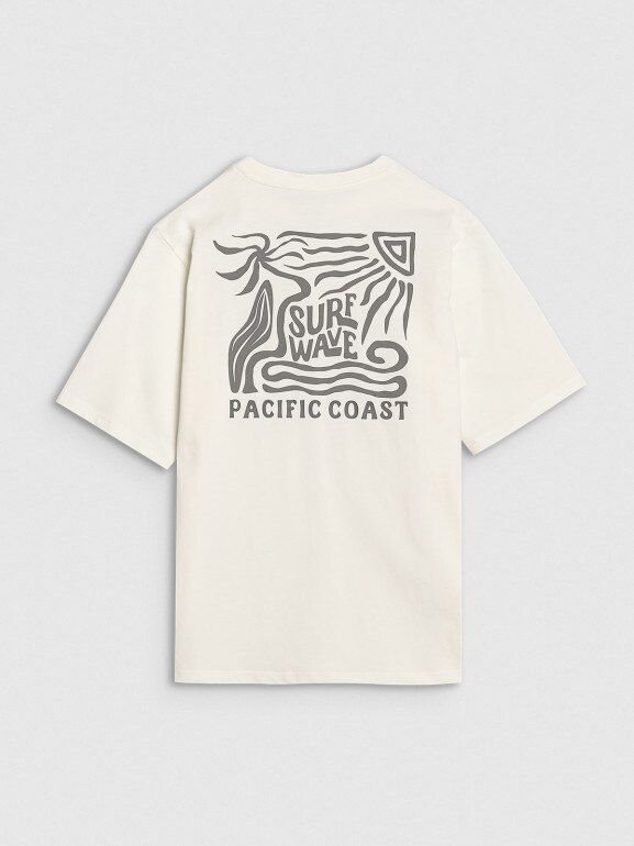 Chłopięcy t-shirt z nadrukiem 4FJRSS25TTSHM2866 - biały