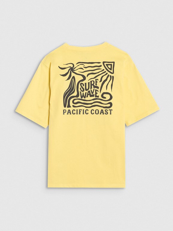 Chłopięcy t-shirt z nadrukiem 4FJRSS25TTSHM2866 - żółty