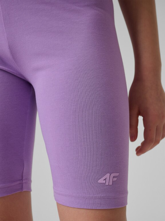 Dziewczęce kolarki dzianinowe 4F 4FJRSS26TSTIF033 - fioletowe