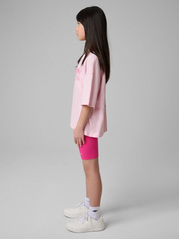 Dziewczęce kolarki dzianinowe 4F 4FJRSS26TSTIF033 - różowe