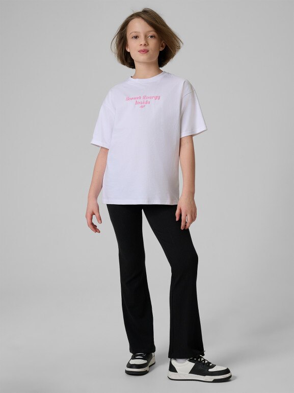 Dziewczęce legginsy 4F 4FJRSS26TTIGF330 - czarne