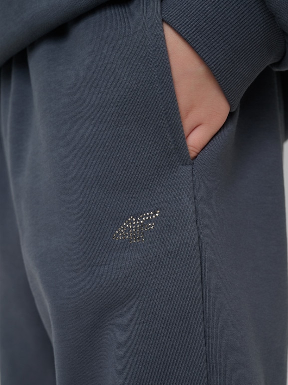 Dziewczęce spodnie dresowe joggery4f 4FJRSS26TTROF1729 - szare