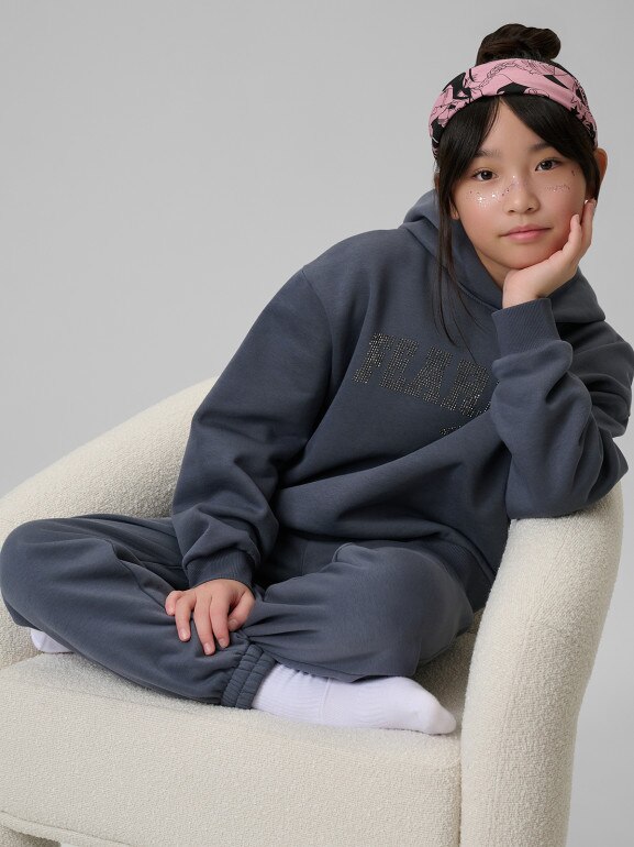 Dziewczęce spodnie dresowe joggery4f 4FJRSS26TTROF1729 - szare