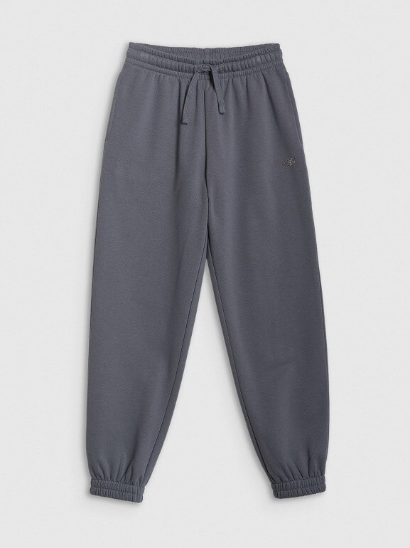Dziewczęce spodnie dresowe joggery4f 4FJRSS26TTROF1729 - szare