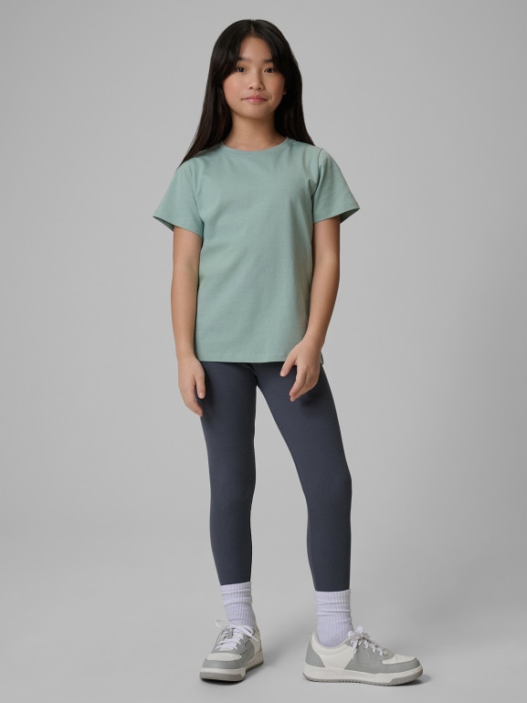 Dziewczęcy t-shirt bez nadruku 4F 4FJRSS26TTSHF3554 - miętowy