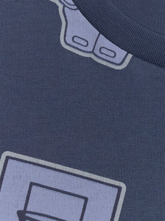 Chłopięcy t-shirt z nadrukiem 4F 4FJRSS26TTSHM3466 - granatowy