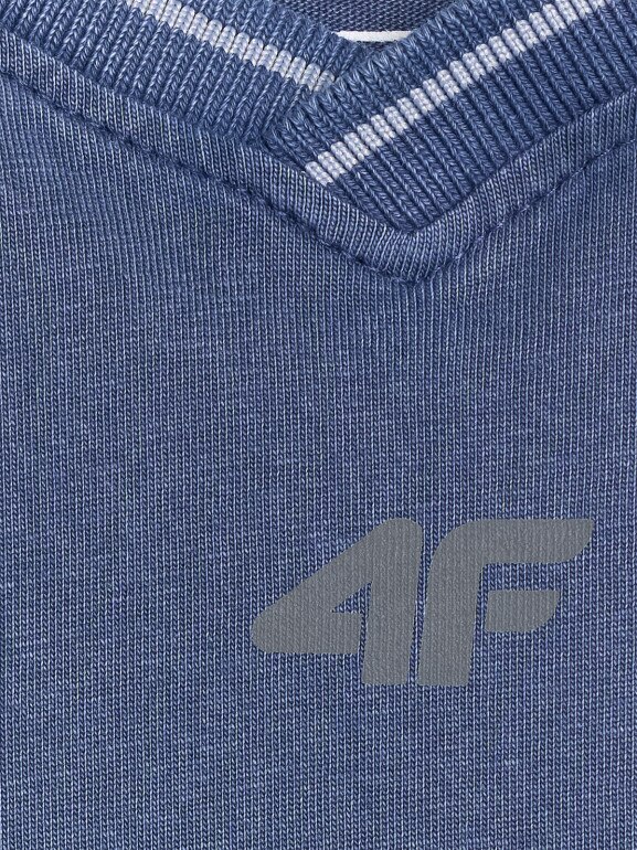 Chłopięcy t-shirt z nadrukiem 4F 4FJRSS26TTSHM3467 - niebieski