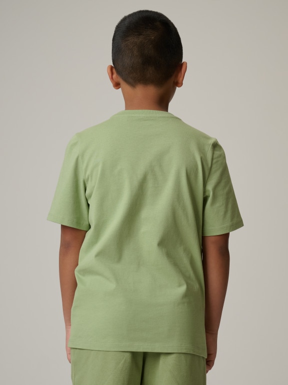 Chłopięcy t-shirt bez nadruku 4F 4FJRSS26TTSHM3598 - zielony