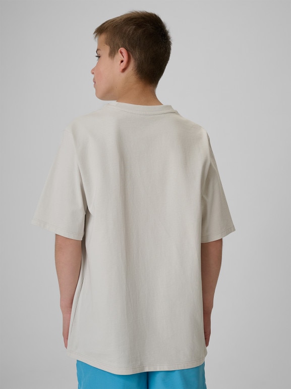 Chłopięcy t-shirt z nadrukiem 4F 4FJRSS26TTSHM4167 - szary